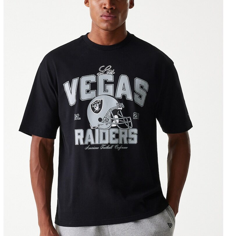 Тениска с принт - Черен - Светло сив - New Era