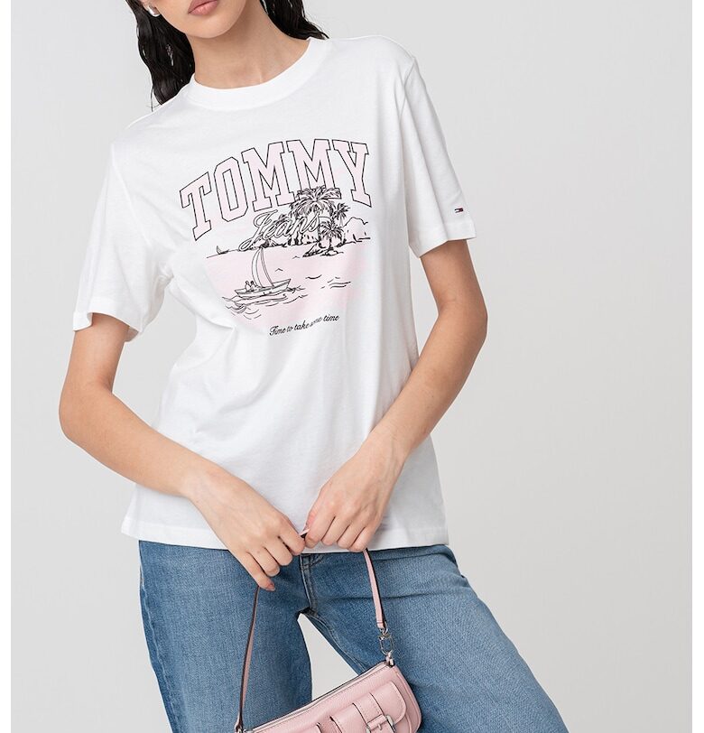 Тениска с принт и лого Tommy Jeans