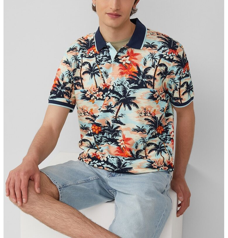 Тениска с принт и яка sOliver