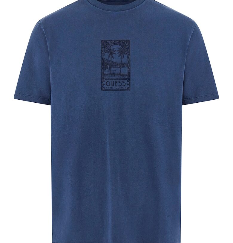 Тениска с принт на гърба GUESS