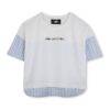 Тениска с раирани панели KARL LAGERFELD KIDS