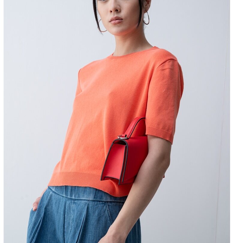 Тениска с рипсени краища United Colors of Benetton