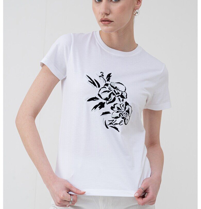 Тениска с фигурален принт Karl Lagerfeld