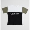 Тениска с цветен блок и лого CALVIN KLEIN