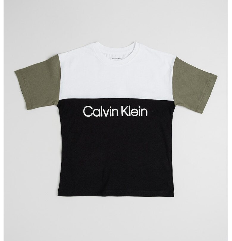 Тениска с цветен блок и лого CALVIN KLEIN