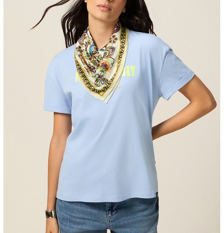 Тениска с шал - Ледено синьо - Oltre