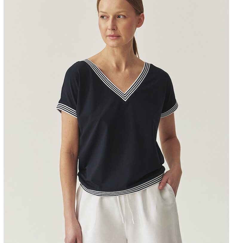 Тениска с шпиц и райе Tatuum