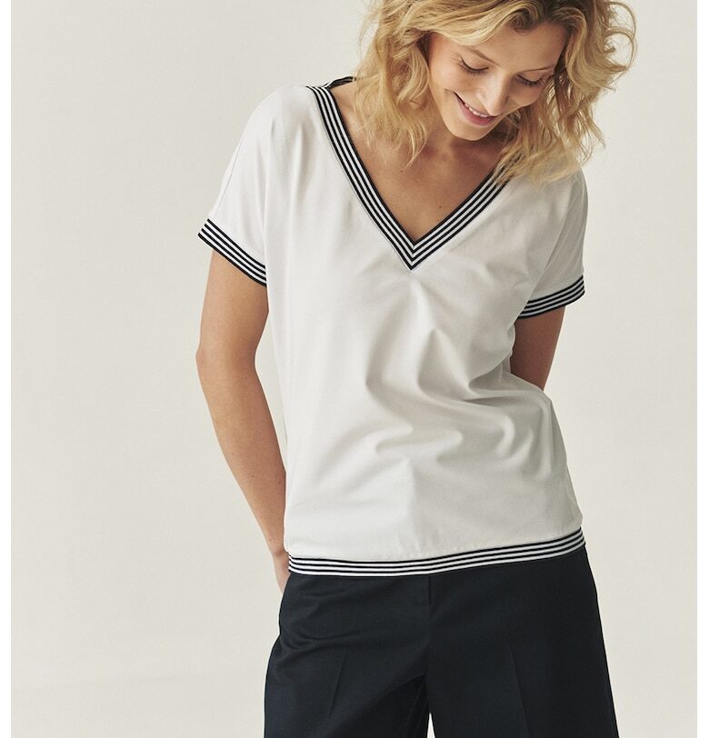 Тениска с шпиц и райе Tatuum