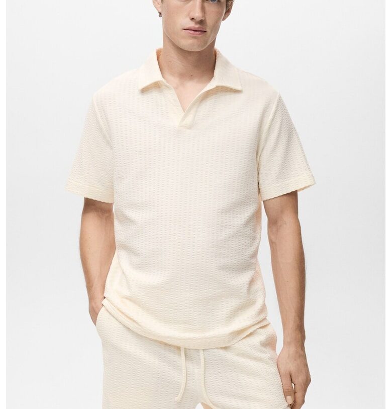 Тениска с яка Mango