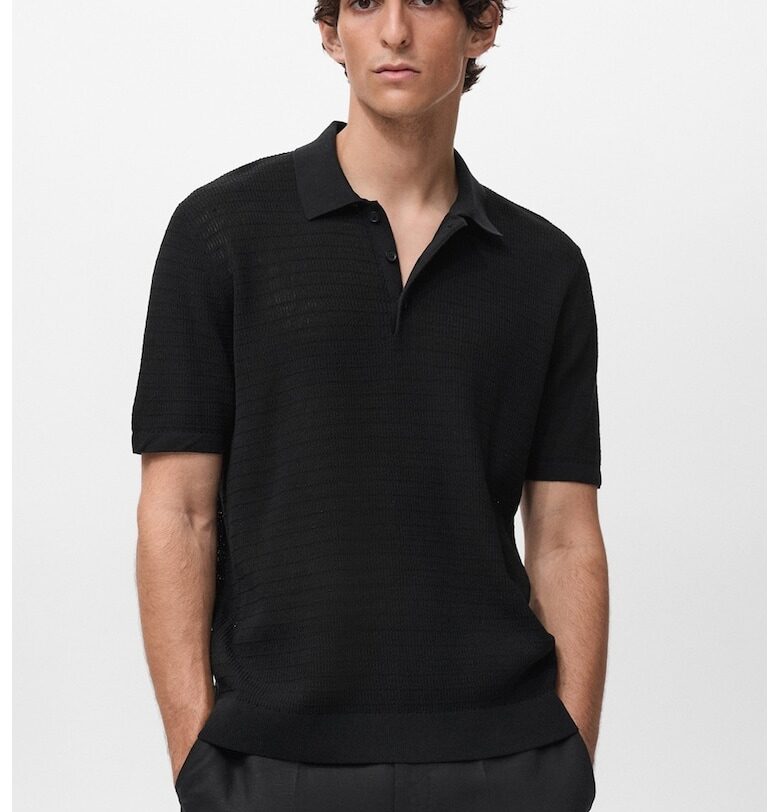 Тениска с яка Mango