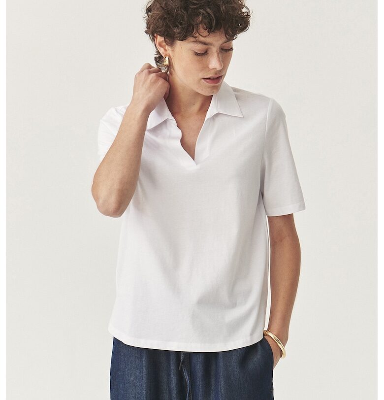 Тениска с яка - Бял - Tatuum