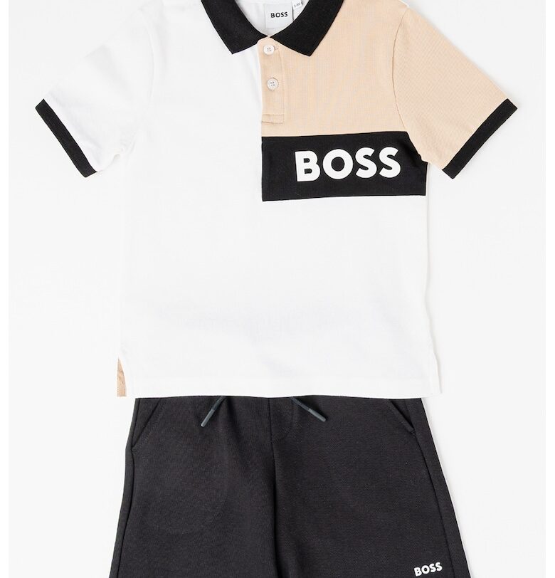 Тениска с яка и бермуди BOSS Kidswear
