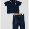 Тениска с яка и дънки - 2 части US Polo Assn