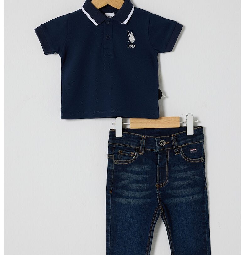 Тениска с яка и дънки - 2 части US Polo Assn