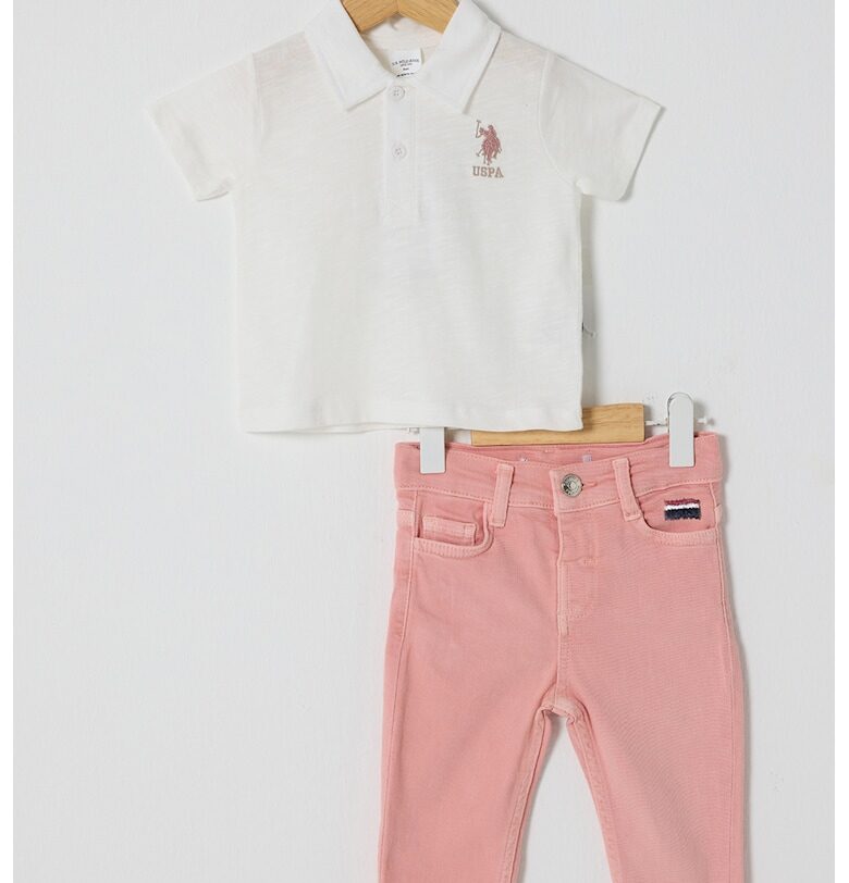 Тениска с яка и дънки - 2 части US Polo Assn