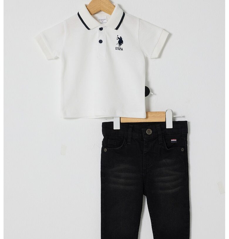 Тениска с яка и дънки - 2 части US Polo Assn