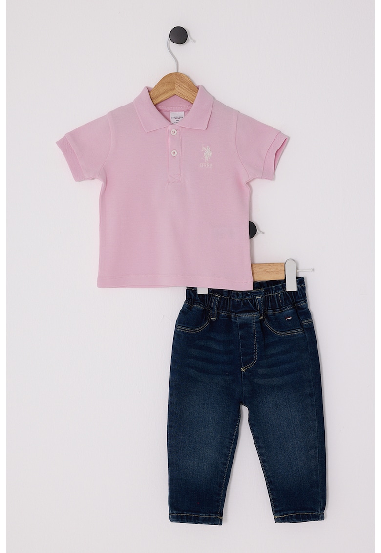 Тениска с яка и дънки - 2 части US Polo Assn