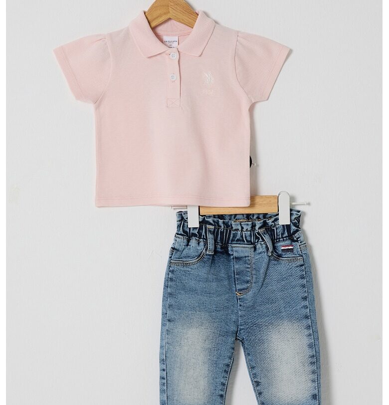 Тениска с яка и дънки - 2 части US Polo Assn