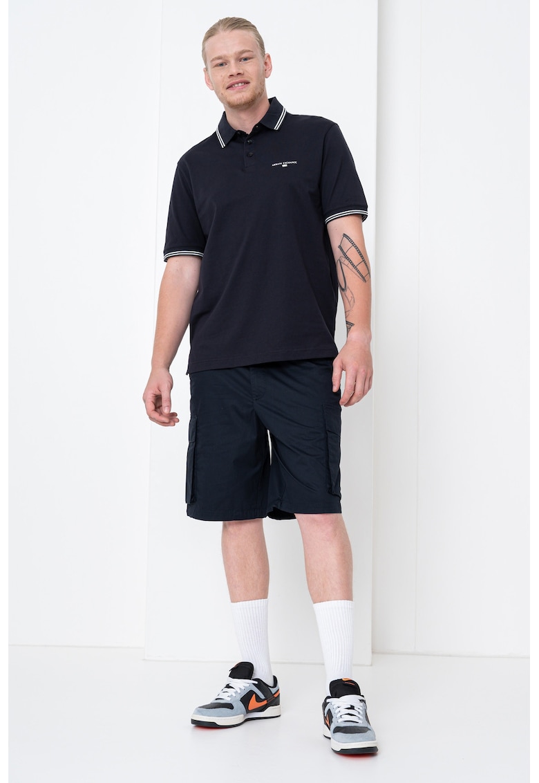 Тениска с яка и контрасти ARMANI EXCHANGE