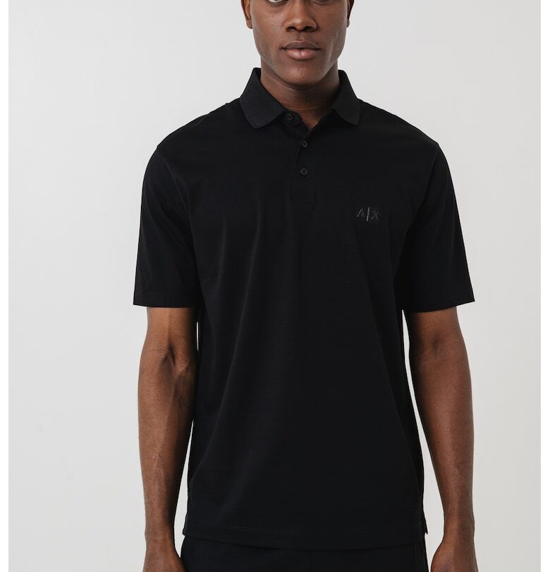 Тениска с яка и контрастно лого ARMANI EXCHANGE