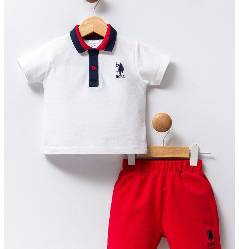 Тениска с яка и къс панталон - 2 части US Polo Assn