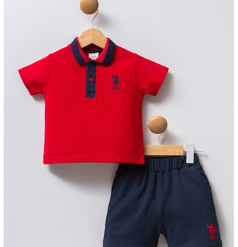 Тениска с яка и къс панталон - 2 части US Polo Assn