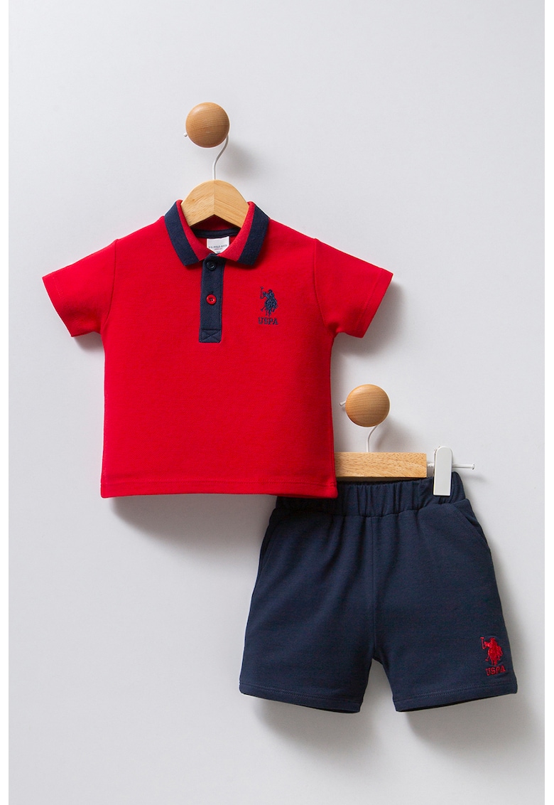 Тениска с яка и къс панталон - 2 части US Polo Assn