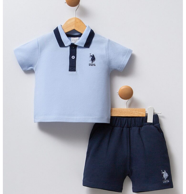 Тениска с яка и къс панталон US Polo Assn