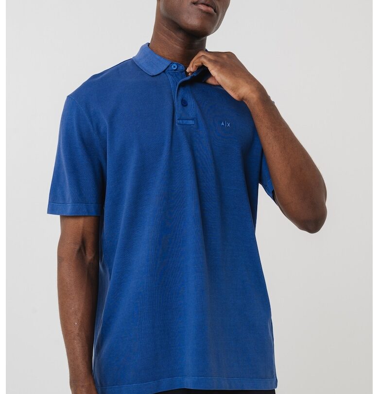 Тениска с яка и лого ARMANI EXCHANGE