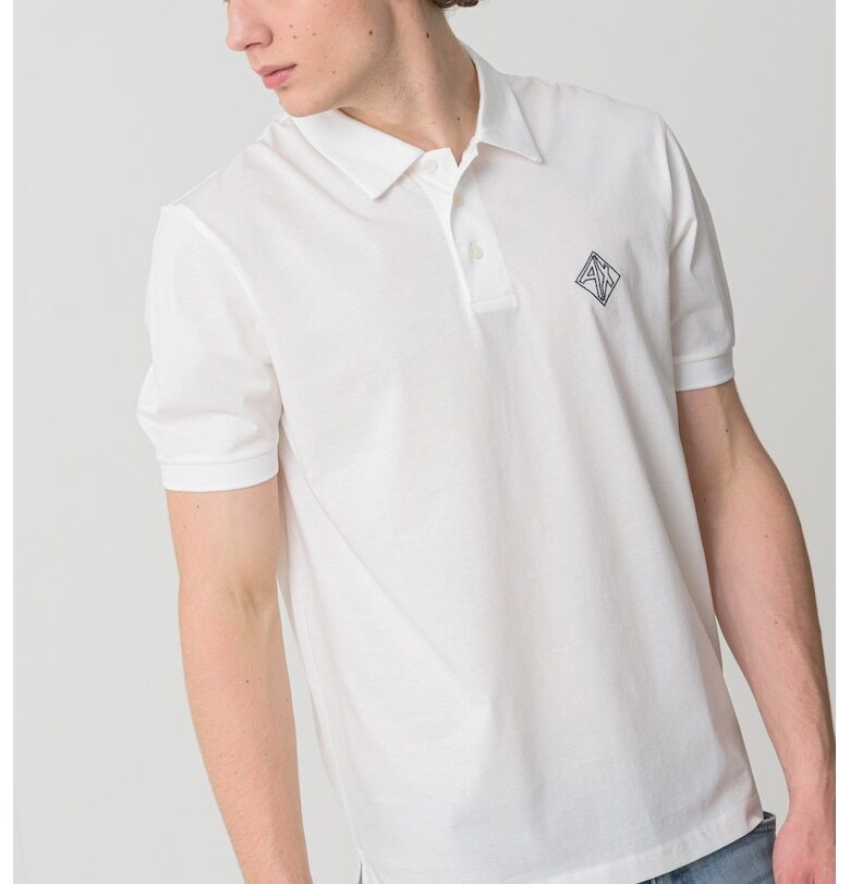 Тениска с яка и лого ARMANI EXCHANGE