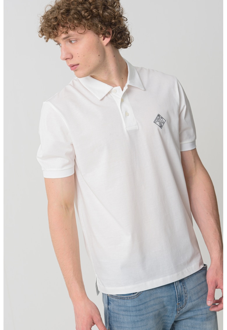 Тениска с яка и лого ARMANI EXCHANGE