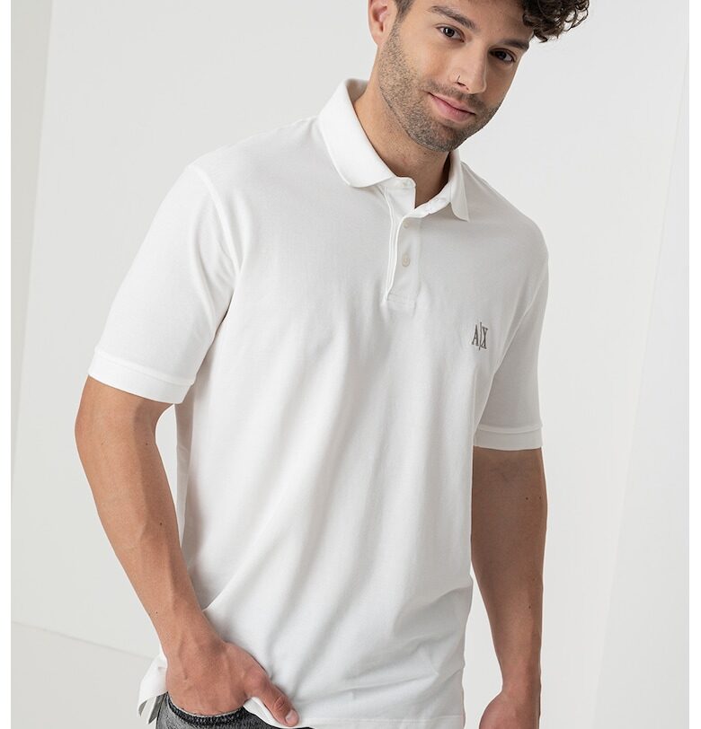 Тениска с яка и лого ARMANI EXCHANGE