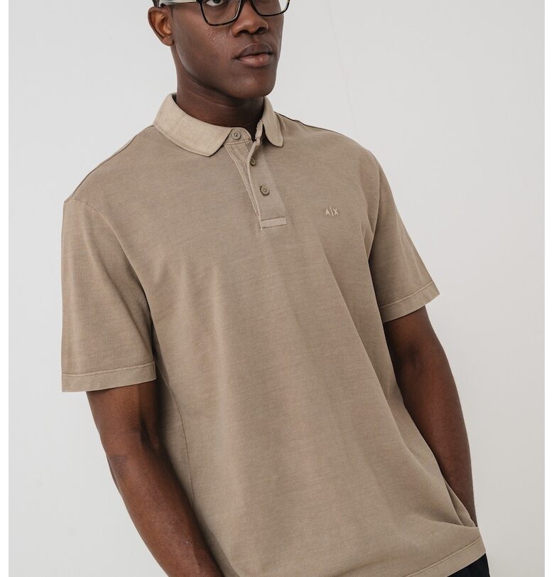 Тениска с яка и лого ARMANI EXCHANGE