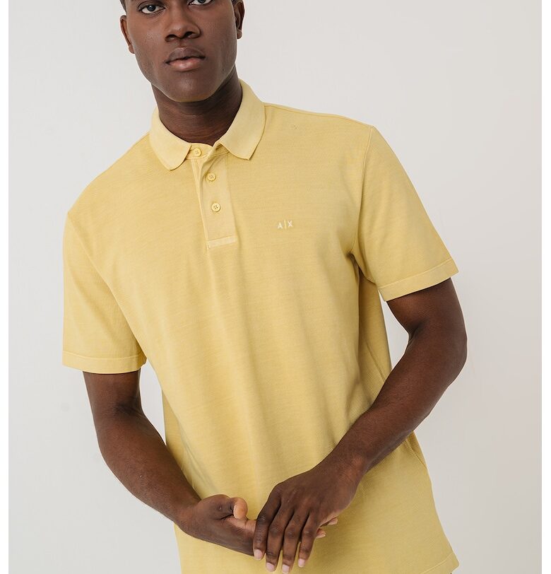 Тениска с яка и лого ARMANI EXCHANGE