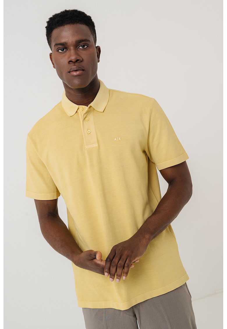 Тениска с яка и лого ARMANI EXCHANGE