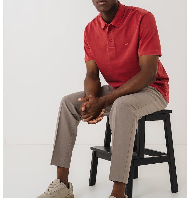 Тениска с яка и лого ARMANI EXCHANGE