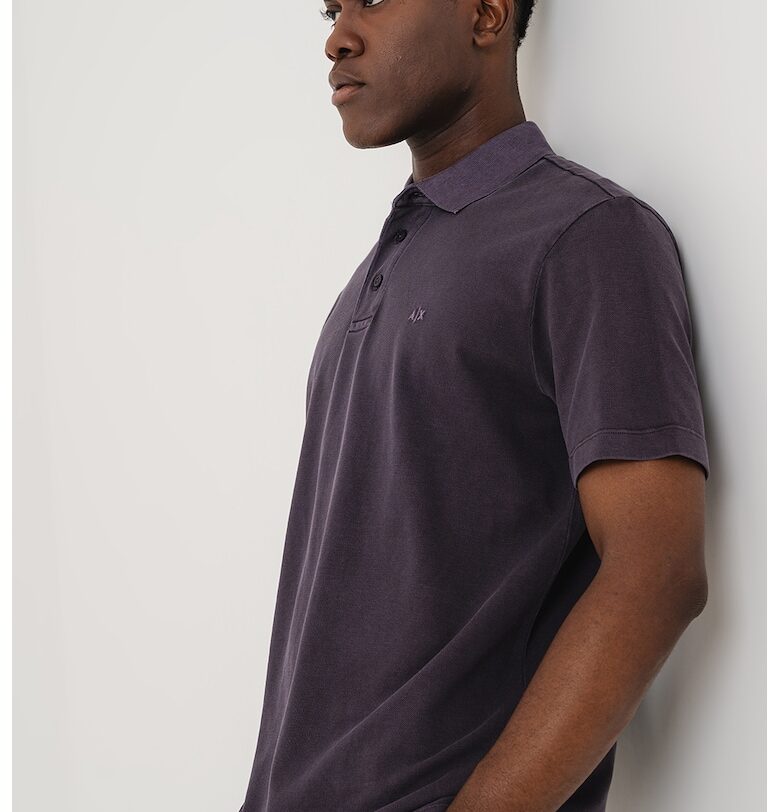 Тениска с яка и лого ARMANI EXCHANGE