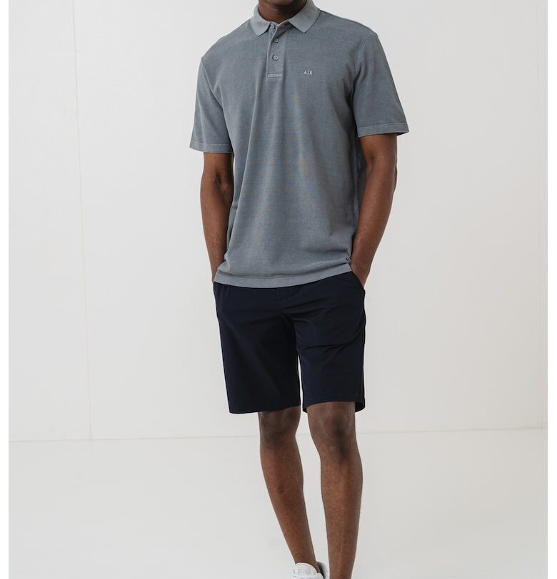 Тениска с яка и лого ARMANI EXCHANGE