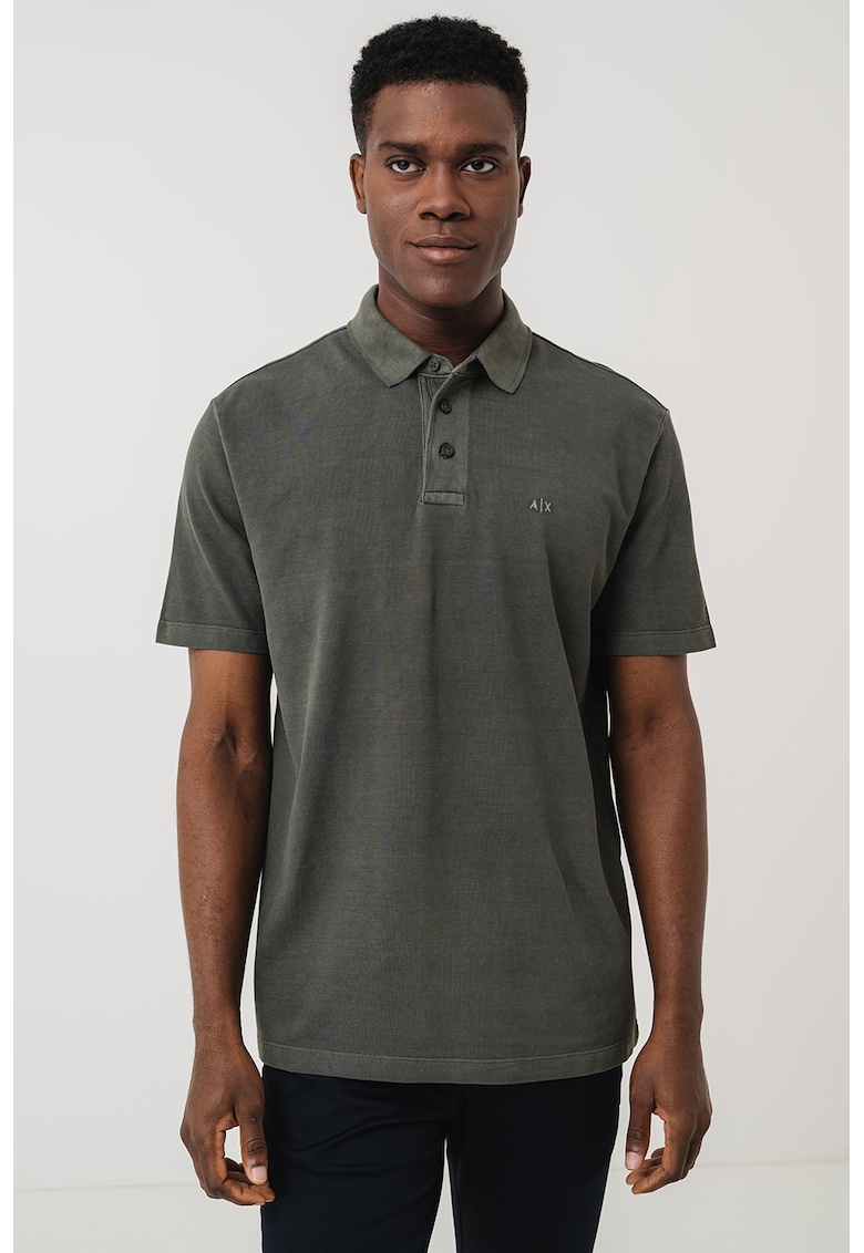 Тениска с яка и лого ARMANI EXCHANGE