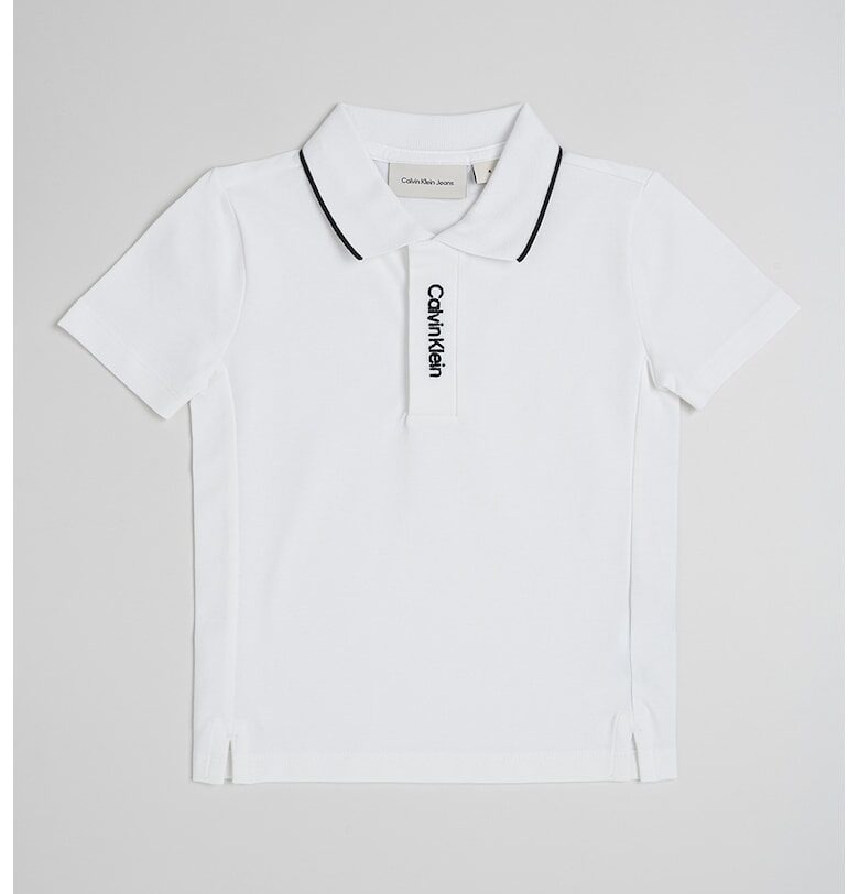 Тениска с яка и лого CALVIN KLEIN
