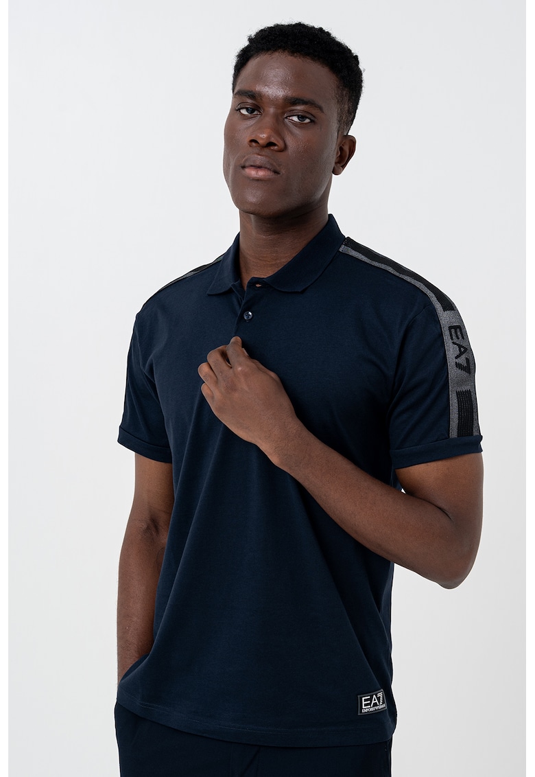 Тениска с яка и лого EA7