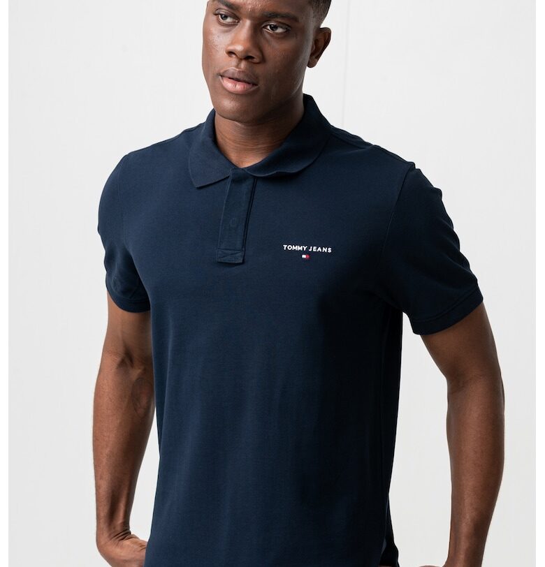 Тениска с яка и лого Tommy Jeans