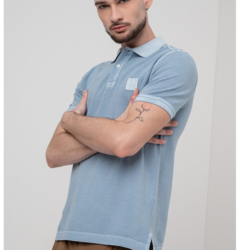 Тениска с яка и лого United Colors of Benetton