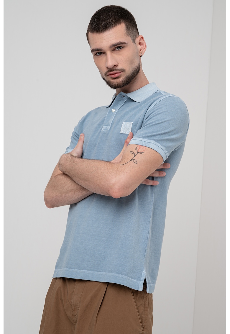 Тениска с яка и лого United Colors of Benetton