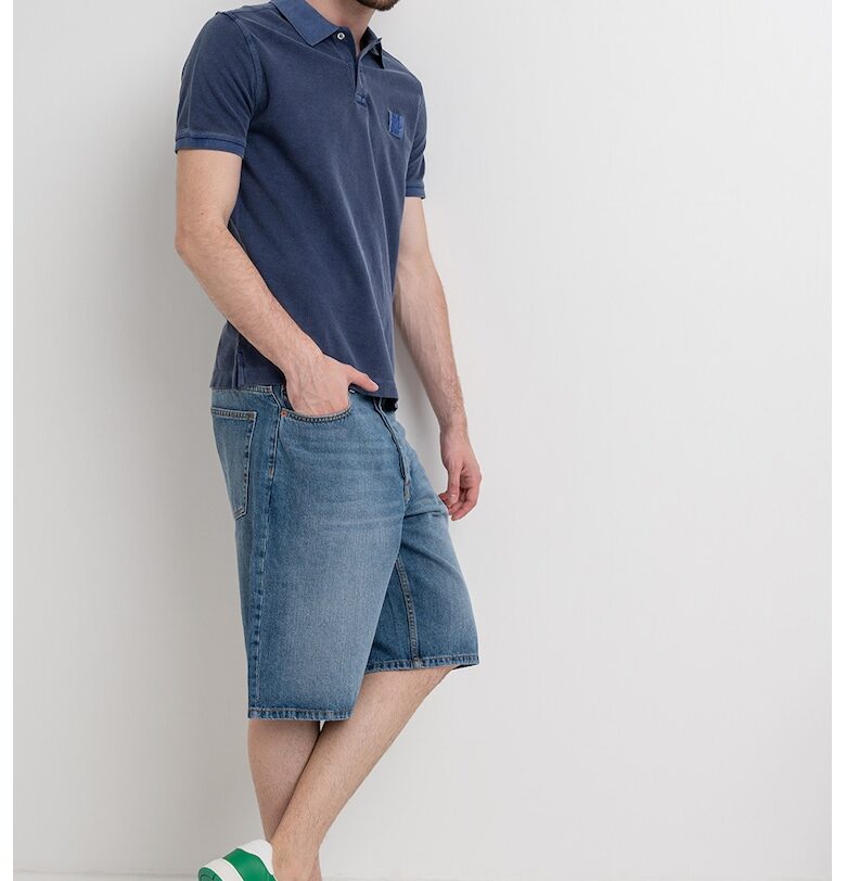 Тениска с яка и лого United Colors of Benetton