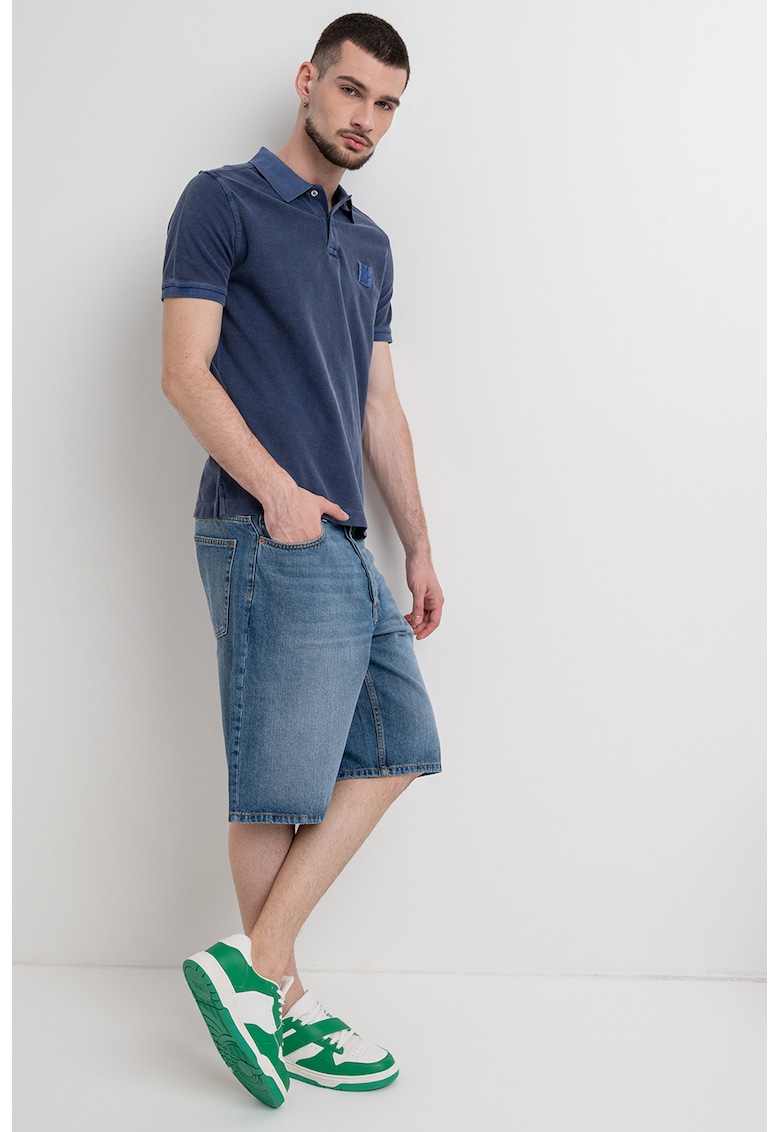 Тениска с яка и лого United Colors of Benetton