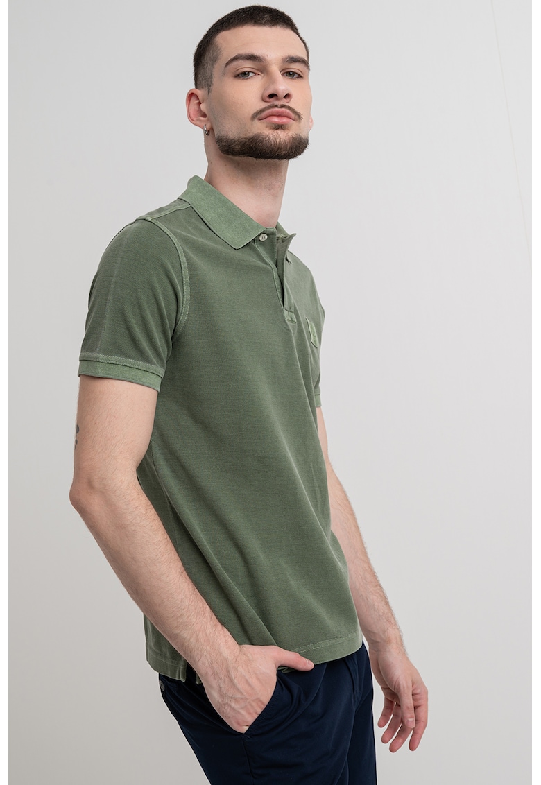 Тениска с яка и лого United Colors of Benetton