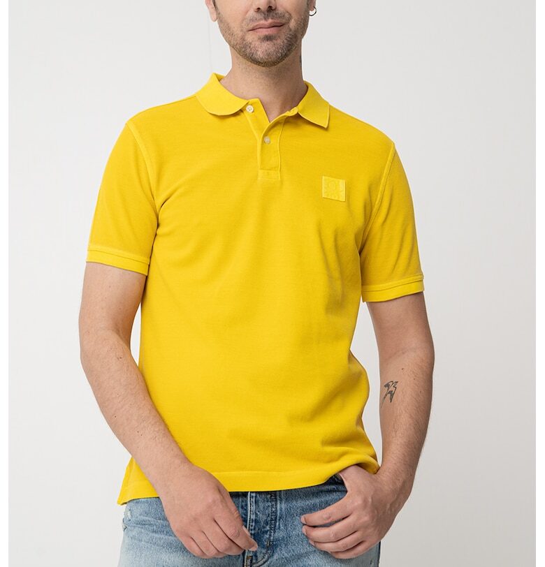 Тениска с яка и лого United Colors of Benetton