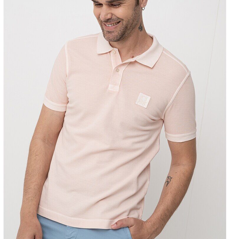 Тениска с яка и лого United Colors of Benetton