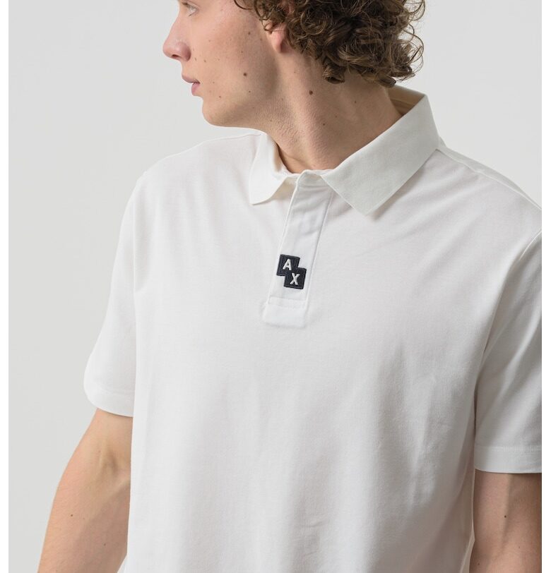 Тениска с яка и монограм ARMANI EXCHANGE